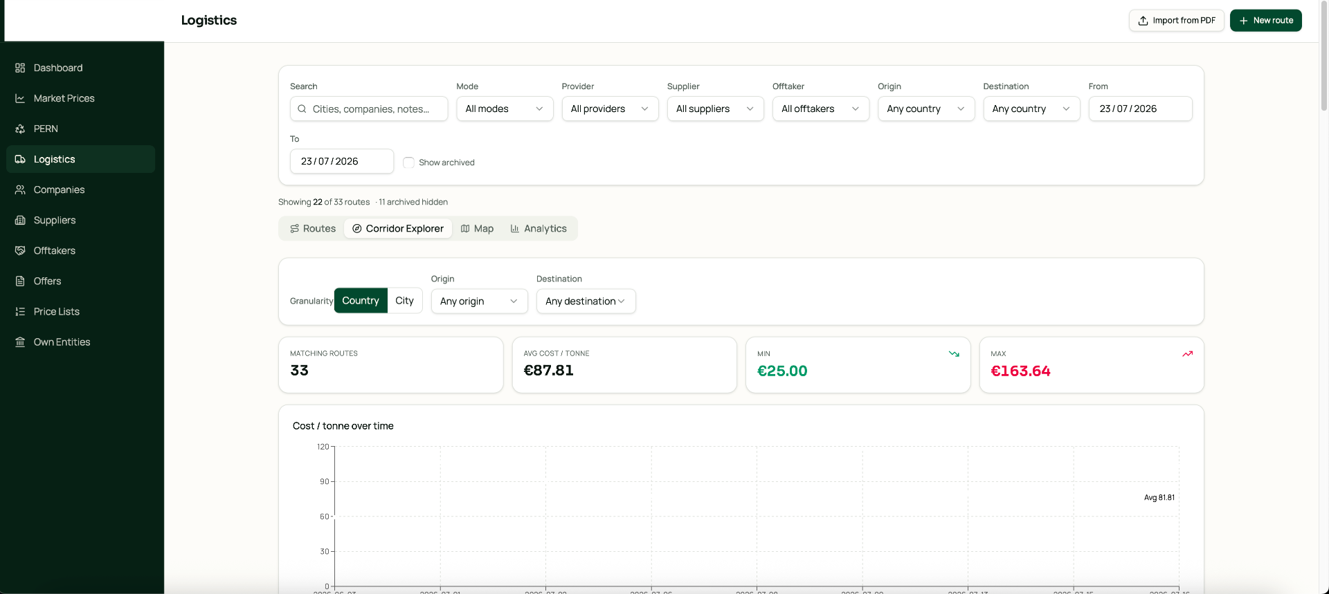 Commodity Trading Portal — Logistics